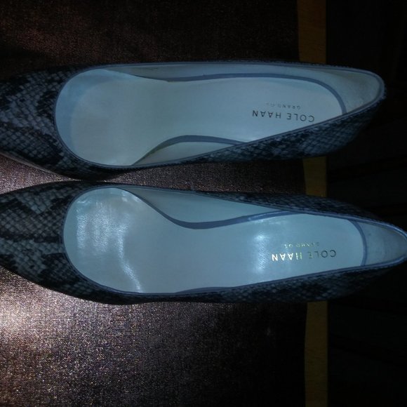 Grey Faux Snakeskin Cole Haan Heels. Size (10B) 3" Heels - Picture 5 of 7